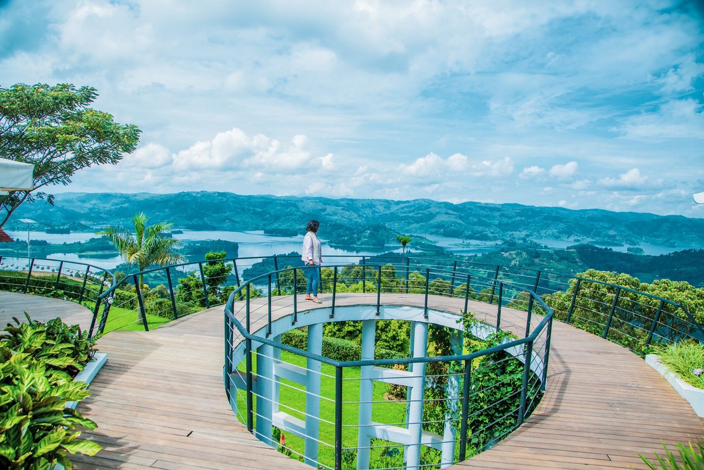 Breathtaking views form Arcadia lodge on Lake Bunyonyi
