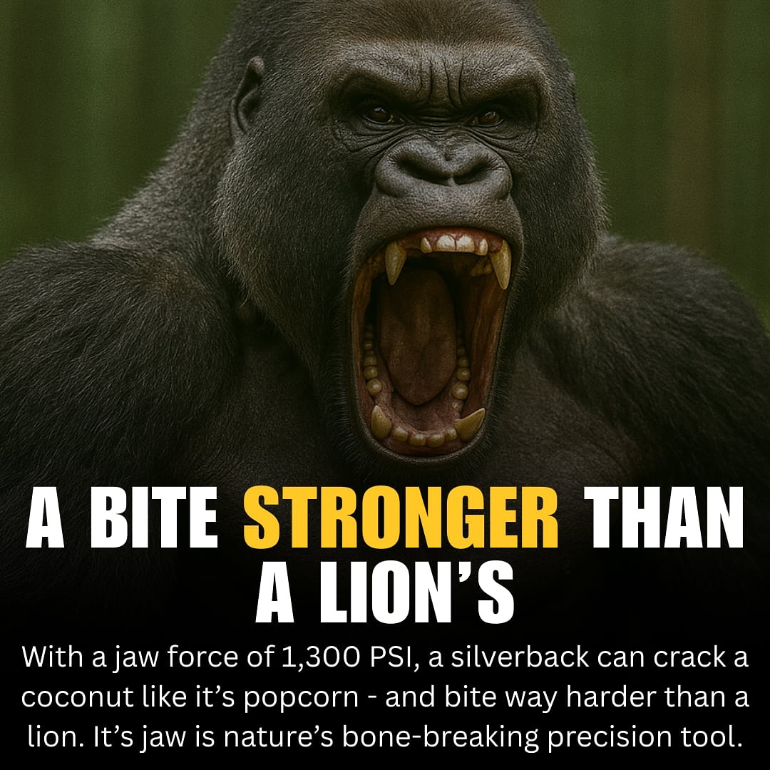 Gorillas have strong canine teeth